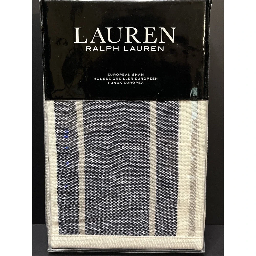 Lauren RALPH LAUREN 1PC DOMINQUE YARN DYE EURO PILLOW SHAM NWT MSRP $150